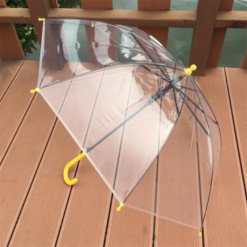 外貿尾單繪畫表演全透明兒童雨傘自動輕便長柄傘小學生幼兒園男女