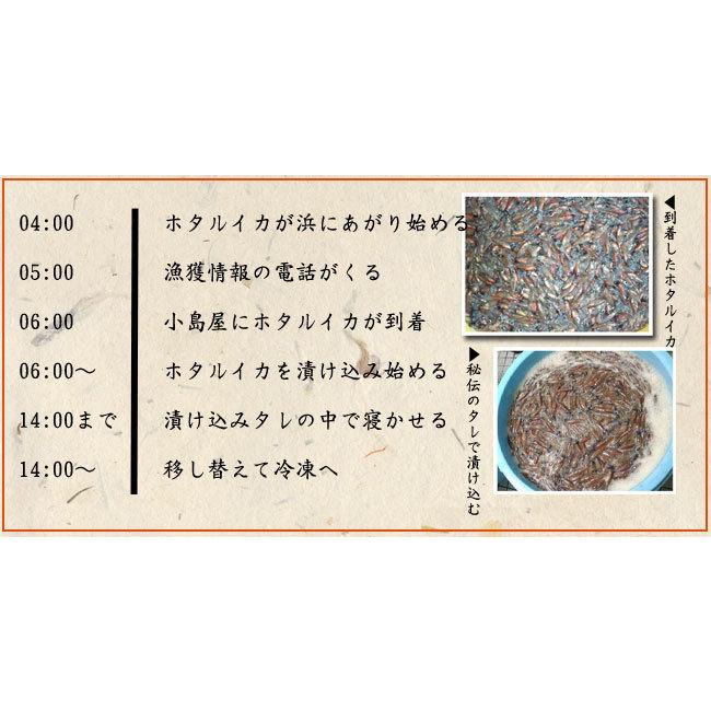 無添加 小島屋のホタルイカの沖漬け 富山湾産　約４00ｇ（約２００ｇ×2箱入）　＊送料込　＊冷凍便