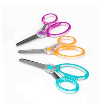 【MBS 萬事捷】3303 透明雙色剪刀 12支入/盒 TS-148(顏色隨機出貨)