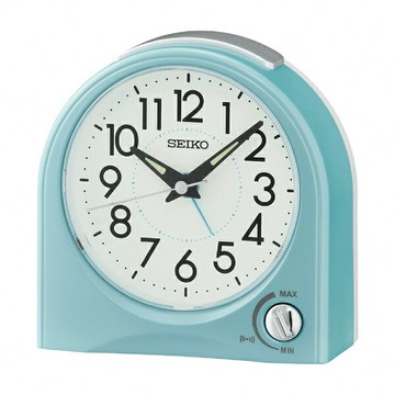 seiko SK037 精工鐘 (QHE204L) 滑動式秒針嗶嗶靜音貪睡鬧鐘 藍 11.7x11.5x5.6cm｜樂天全館特惠中★指定刷卡回饋10%