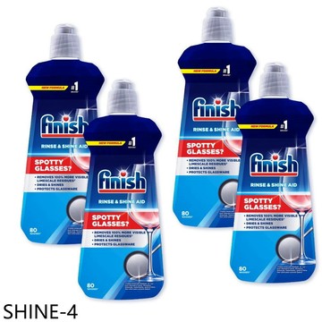 FINISH亮碟【SHINE-4】光潔潤400ml亮潔劑4入組洗碗機配件(7-11商品卡200元)