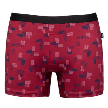 【Swear 思薇爾】SOLIS 酷世代系列M-XXL涼感透氣貼身印花四角男內褲(棗紅色)