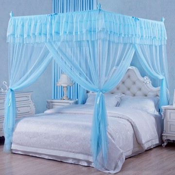 落地蚊帳 宮廷落地蚊帳家用1.2米1.5m1.8m床紋賬支架三開門公主風加密加厚『XY18465』