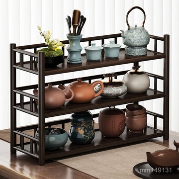 臺灣出貨🔥 博古架 茶壺架 茶具置物架 木杯架 展示架 茶杯架桌麵茶具置物架桌上小型博古架中式紫茶壺收納架臺麵茶架子