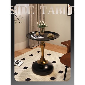 鐵藝床頭柜輕奢高級感小茶幾家用臥室創意奶油風沙發邊幾置物架