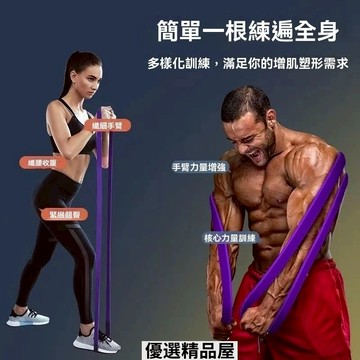 ✨壹灣出貨✨專業級彈力帶阻力帶力量訓練塑型可調男士練肩膀健身彈力帶拉力繩 阻力帶 天然乳膠 健身瑜珈 拉力繩 彈力繩健身