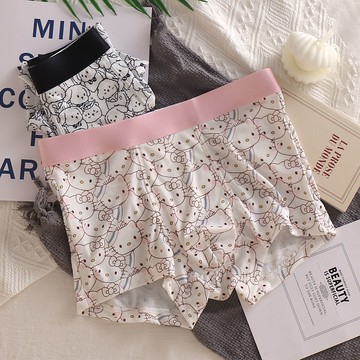 薄款牛奶絲透氣舒適男內著可愛卡通貓咪狗狗四角褲【木屋雜貨】