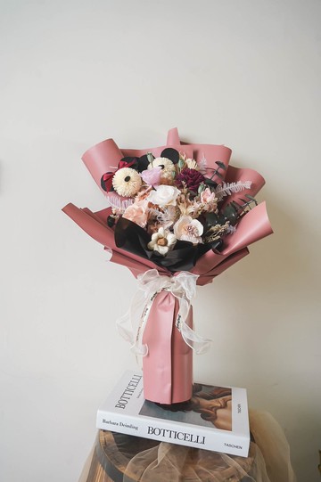 【竒花】米老鼠花束 畢業 生日禮物 永生乾燥花 告白求婚花