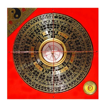 開運陶源 羅盤 羅經 指南北針 特製鑄銅 陽宅擺設 硃砂點綴  1個  紅