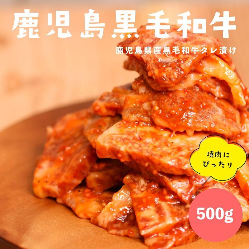 鹿児島県産 黒毛 和牛 タレ漬け 500G キャンプ BBQ 牛 肉 焼肉用 しぜんのおかショップ