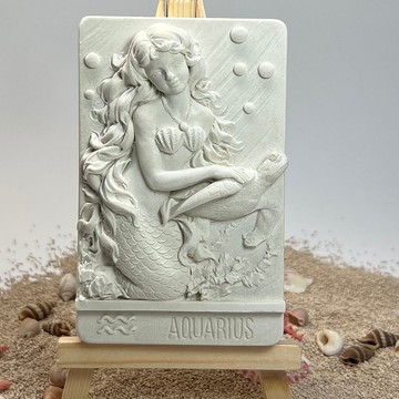 香氛擺件 美人魚 水瓶座 香氛片 居家擴香 水泥軟裝 附木架