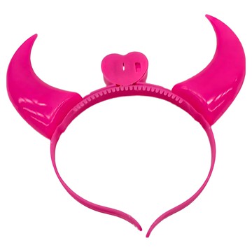 摩達客 玩具COSPLAY派對頭飾  粉紅色惡魔牛角  1個