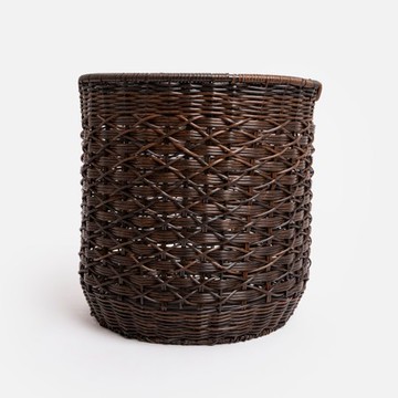 查莉編織提把收納籃M 深木色