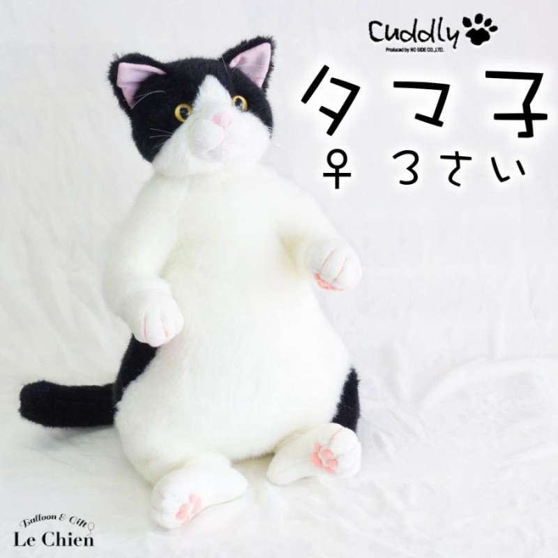 ぬいぐるみ 猫 ハチワレ《甚五郎 JingoroI》白黒 cuddly カドリー ね