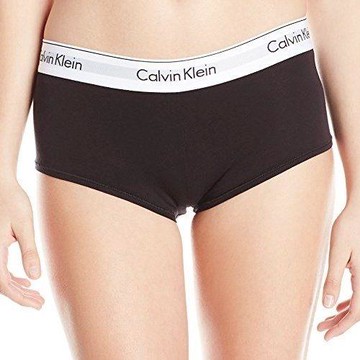 CK 女摩登棉黑色平口內褲