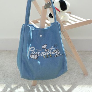 Peanuts史努比肩背手提袋 手足日常 牛仔藍