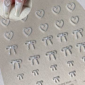 💗台灣出貨💗爆款網紅蝴蝶結新款美甲迷你飾品立體金屬指甲配飾合金裝飾