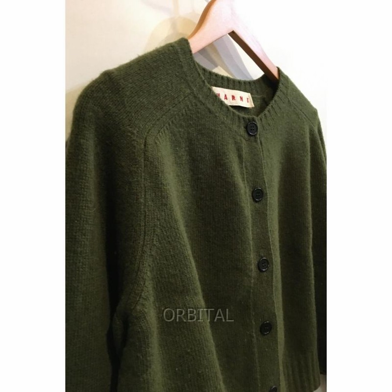 二子玉) MARNI マルニ コットンウールニットクルーネックカーディガン 