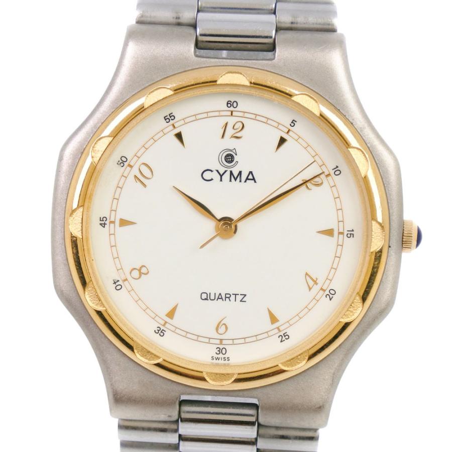 CYMA シーマ 703 腕時計 SS ゴールド クオーツ レディース 白文字盤
