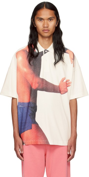 JW Anderson 白色印花 Polo 衫