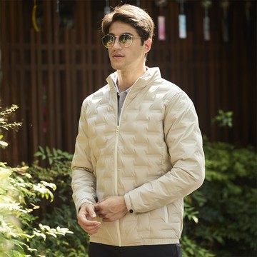 男款HEAT CORE蓄熱羽絨外套(A1GA2526M灰卡/保暖羽絨/保暖/抗潑水/都會休閒)