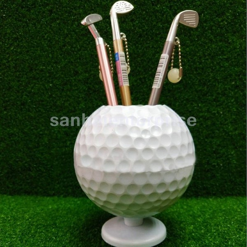 ペン立て鉛筆立て文房具雑貨小物ゴルフボール型収納整理用品ペンホルダーかわいいおしゃれ飾りスポーティペンスタンドシンプル面 通販 Lineポイント最大get Lineショッピング