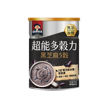 Quaker 超能多穀力黑芝麻5穀-無糖 (390g/罐)