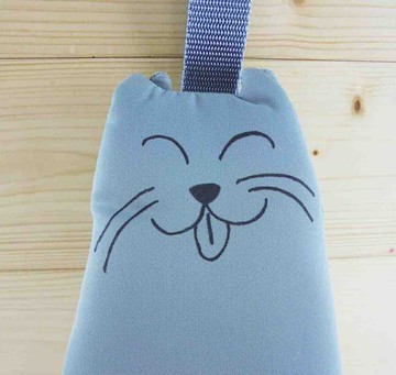 【震撼精品百貨】招財貓 招き猫 造型眼鏡袋-灰 震撼日式精品百貨