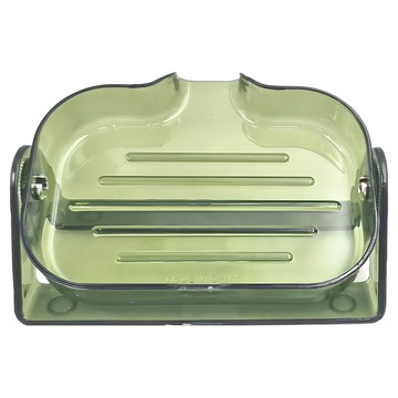 時尚簡約風傾斜瀝水肥皂盒 PET材質 尺寸13.5x8.5x5公分  透綠  1個