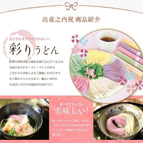 名入れギフト 祝い彩りうどん50g×16束 つゆ・葛餅付き 出産之内祝 ギフト 内祝い 池利