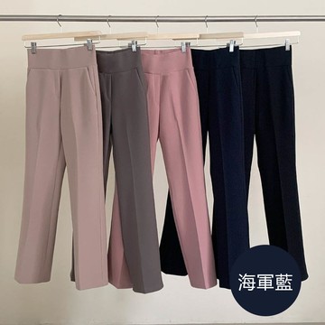 韓國女裝連線 - VETICA 韓製顯瘦修飾小腹收收直腿長褲-海軍藍