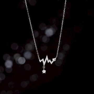 男女心跳項鍊,時尚個性,簡約時尚配飾