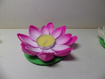 浮水蓮花燈七色紅白黃綠藍紫橙粉紅色可選(eva環保塑膠)直徑11.5公分超度祖先有緣眾生地基主祈願