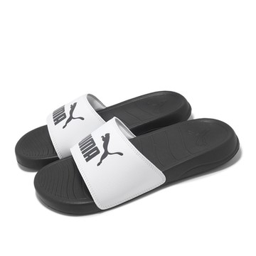 Puma 拖鞋 Popcat 20 男鞋 女鞋 白 黑 輕量 皮革 軟底 涼拖鞋 休閒鞋 37227936