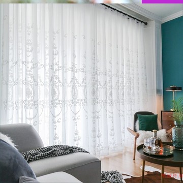 2020大氣時尚繡花半簾窗簾裝飾辦公室門簾清新北歐韓式小隔斷簾