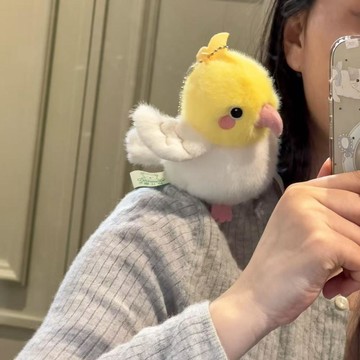 玄鳳鸚鵡娃娃🔥 仿真絨毛玩偶 可愛鳥造型鸚鵡公仔 鸚鵡吊飾 生日交換禮物可愛仿真小鳥玩偶寵物鸚鵡毛絨玩具磁吸站肩膀啾啾