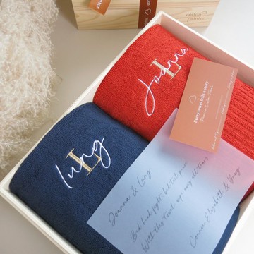 【香港毛巾品牌】客製化繡名毛巾 方巾 面巾 浴巾 100%美國棉製造