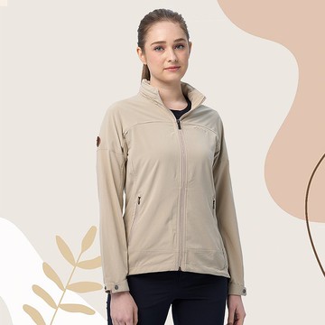 【Wildland 荒野】彈性環保紗抗UV山旅外套 女 0B11903-121小麥色