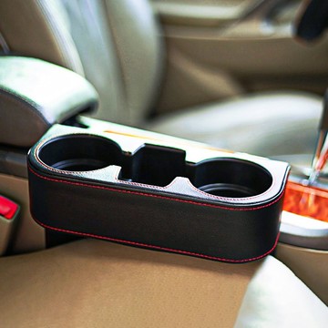 皮革黑.座椅縫隙多功能便利置物杯架 HD-155 車用杯架 皮革杯架 車用置物架 車用置杯架 SD