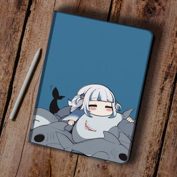 hololive鯊魚適用ipad10.2筆槽air45保護mini56套pro12.9噶嗚古拉