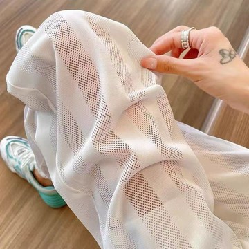 春夏鏤空運動褲女薄款寬鬆闊腿束腳褲網紗褲子顯瘦休閒速幹空調褲 女生長褲 寬鬆九分褲 韓版九分褲 網紗九分褲 九分褲