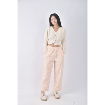 (XL) 高腰質感素面橘色長褲二手衣