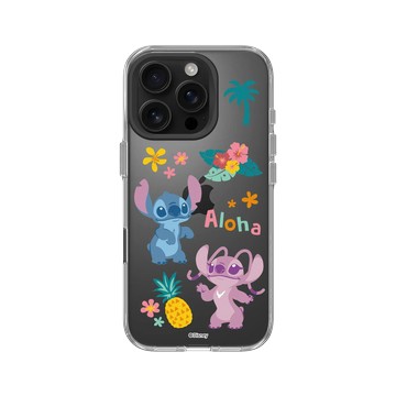 iPhone 16 Pro Clear Case（相機按鈕） 透明 - 迪士尼-史迪奇 Disney Stitch - 史迪奇 - 史迪奇與安琪