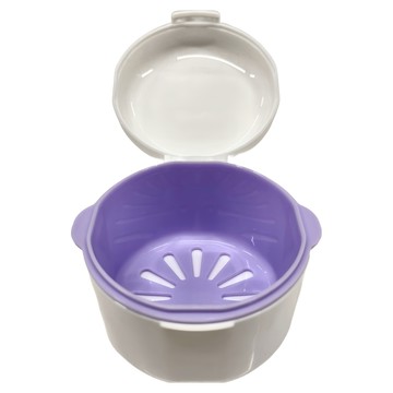 E.dot 雙層牙套清潔收納盒 瀝水隔層 輕巧便攜  白色  1個