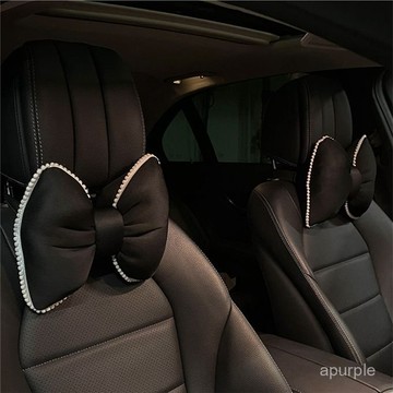 汽車頭枕腰枕車用護頸枕車載座椅腰枕墊網紅可愛蝴蝶結腰枕車用枕 HTCS