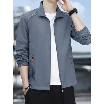 冰絲速干防曬衣男士夏季薄款立領外套透氣戶外2023新款男裝防曬服