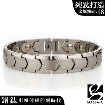 MASSA-G【Ouranos】烏拉諾斯 純鈦能量手環(全金屬鍺18顆)
