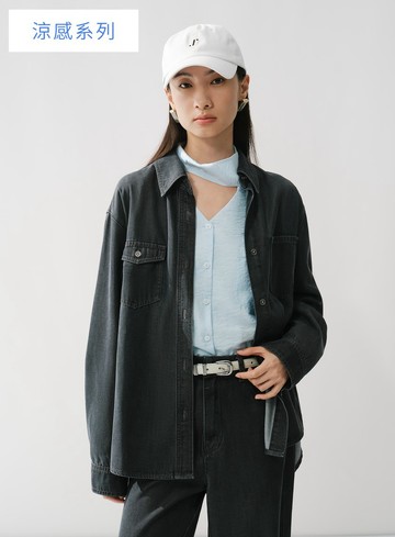 涼感工裝牛仔襯衫
