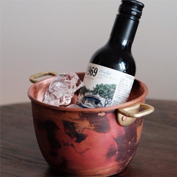 迷你小冰桶 紫銅煮茶鍋露營泡面鍋 可愛炭桶茶渣桶收納桶插花器