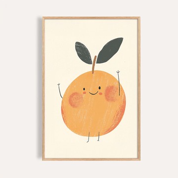 微笑橘子 Hello Orange / 童話系列插畫掛畫 / 藝術無框輸出